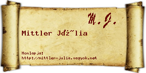 Mittler Júlia névjegykártya