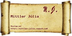 Mittler Júlia névjegykártya
